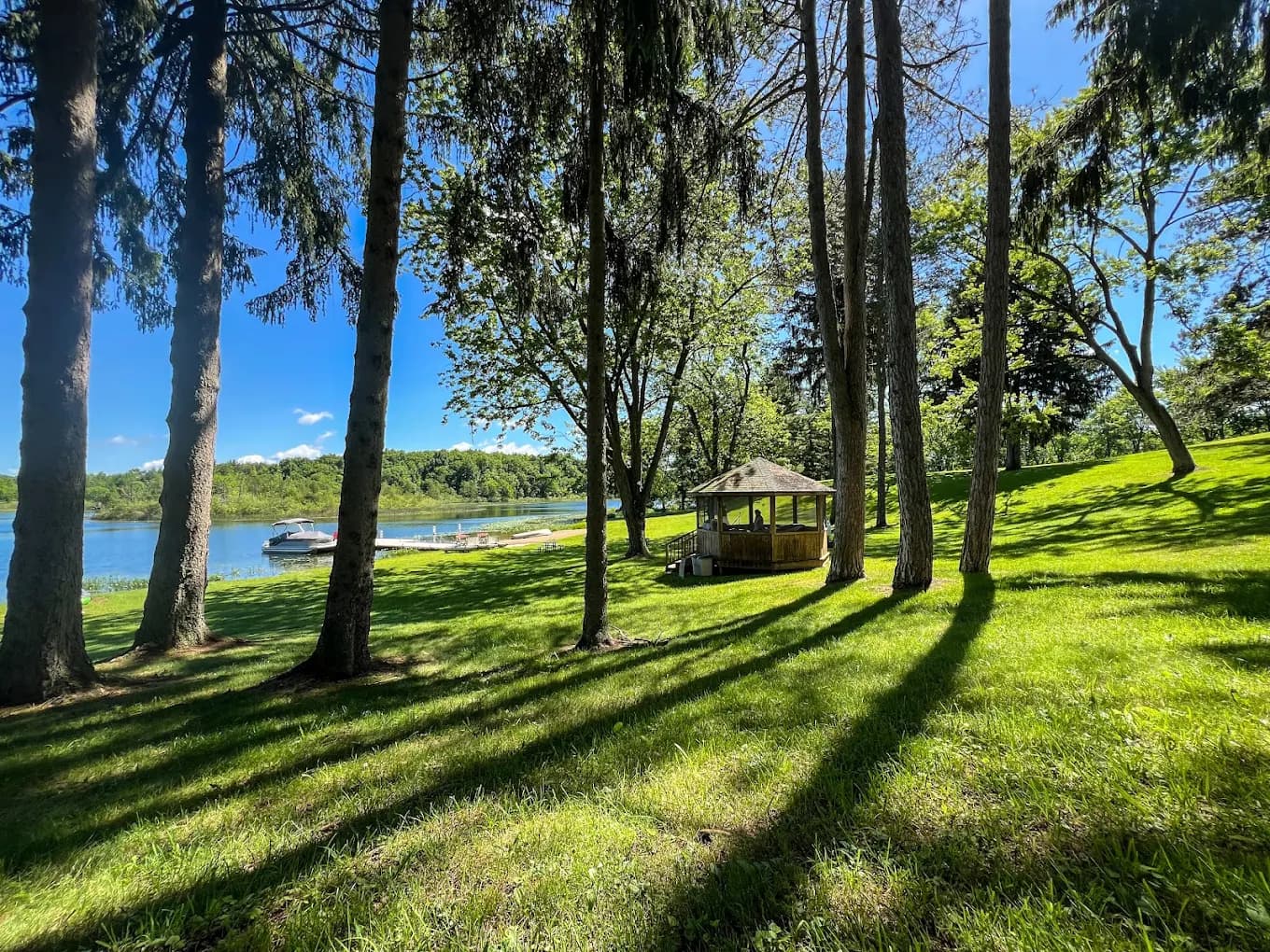 Peaceful lawn and grounds at the retreat center