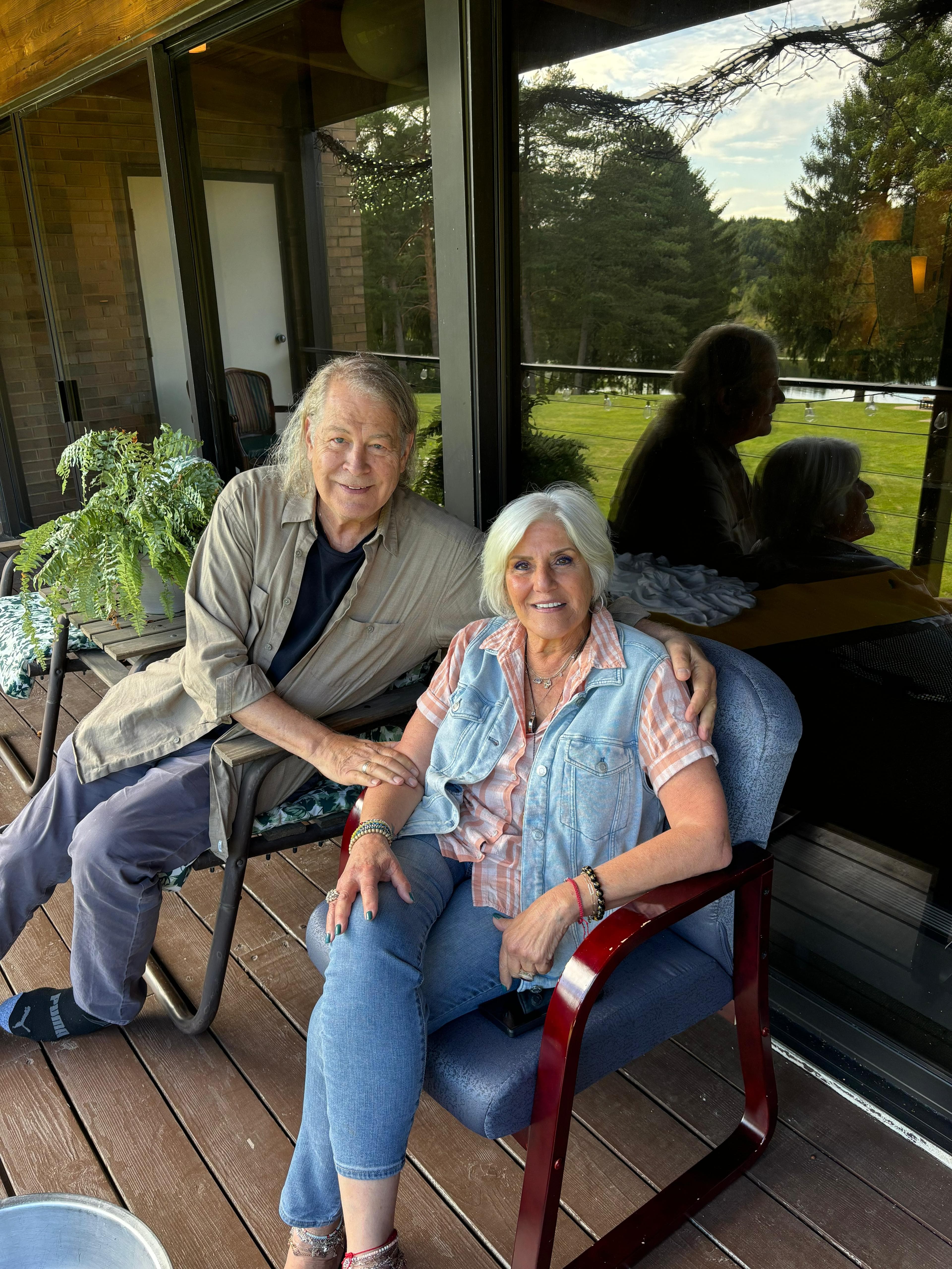 Retreat guests connecting in nature