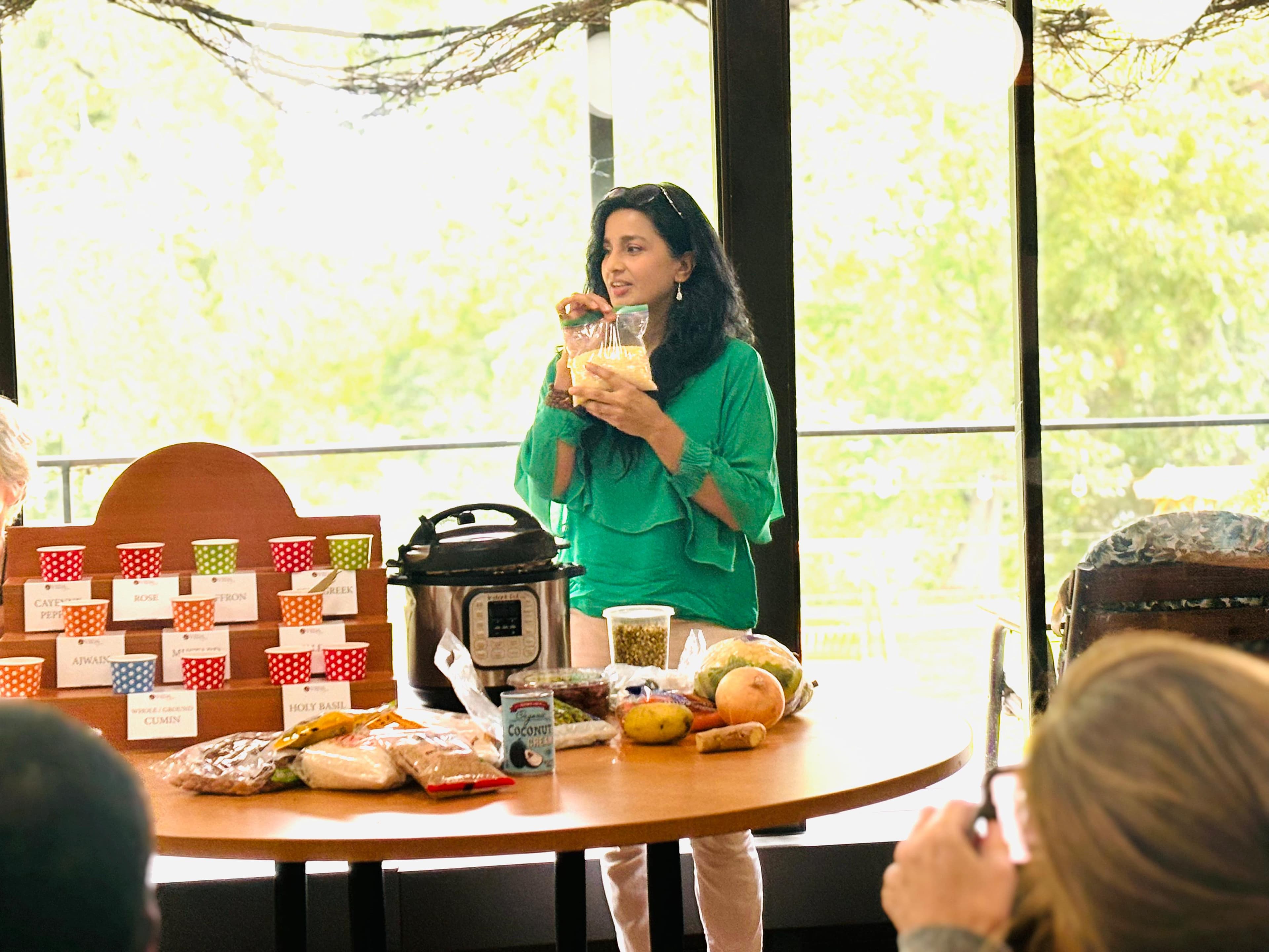 Sonia leading a wellness and nourishment workshop
